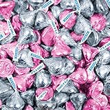 Bulk Chocolate Silver and Pink It's a Girl HERSHEY'S KISSES Candies 1 lb