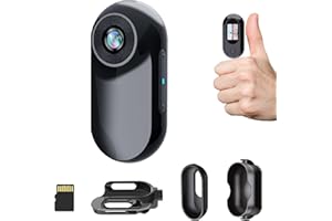 1080P Mini Body Camera, Mini Action Cam with Built in 32GB Memory Card, Thumb Sized The Compact Cameras for Work, Travel, Cyc