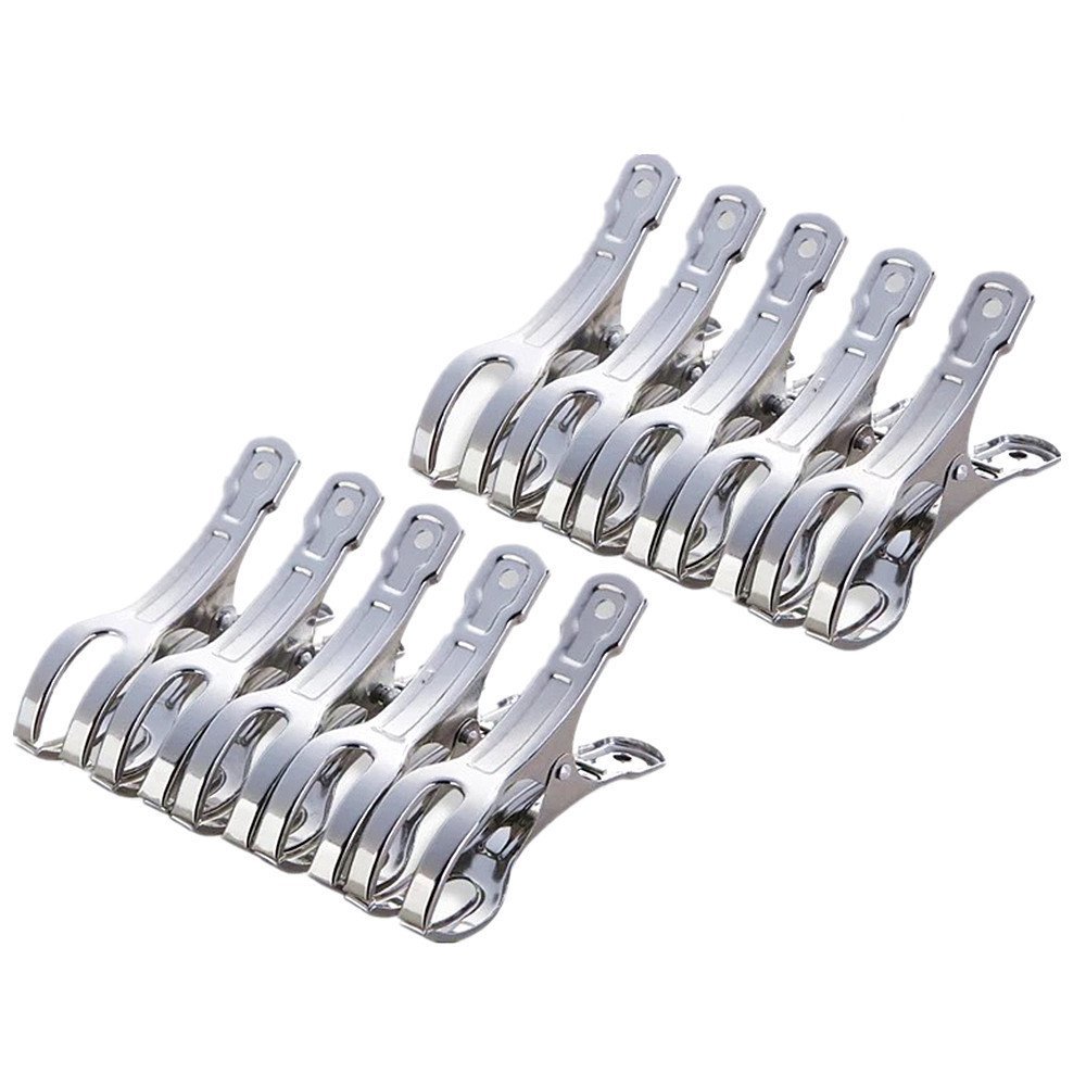 byou Beach Towel Clips, Stainless Steel Windproof Pegs, 10 Pack, 11cm