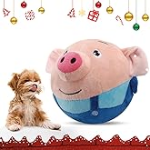 ROWPOZ 2025 Upgrade Active Moving Pet Plush Toy, Squeaky Dog Ball Toy Interactive Dog Toy for Boredom Pet Bouncing Ball Plush Toy, Pig Plush Sound Electronic Dogs Toy Pets Balls Toy