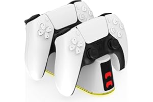 KEPLUG PS5 Slim Controller Charger Station,Fast Charging ps5 Controller Charger for Edge & Dual Controller,Ps5 Controller Accessories with Charging Cable
