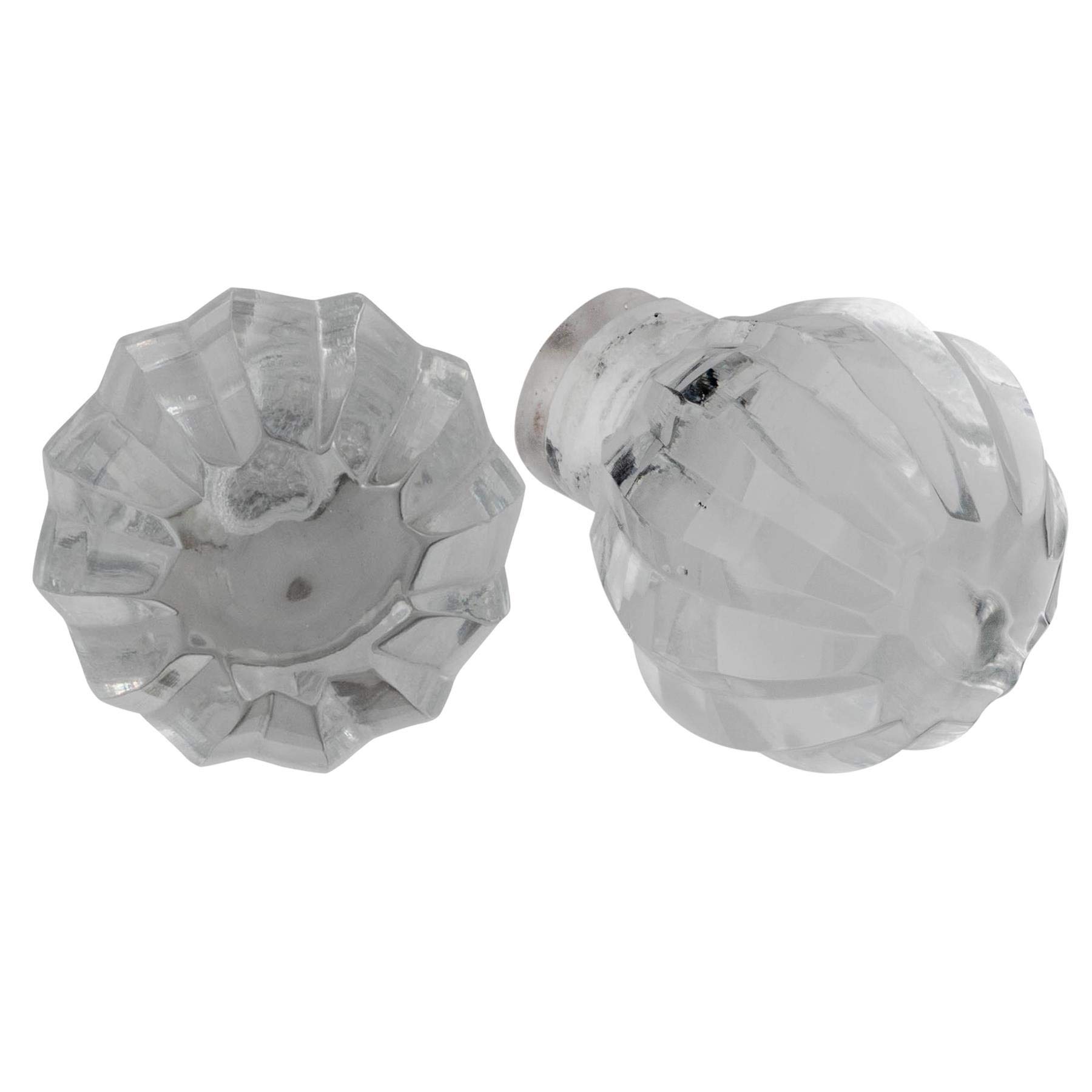 Nicola Spring Glass Cupboard Drawer Handle Knobs - Round Design - Pack of 6