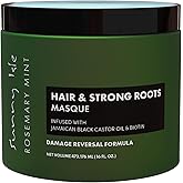 Sunny Isle Rosemary Mint Hair and Strong Roots Masque 16oz | Infused with Biotin and Jamaican Black Castor Oil | Double Growth Formula