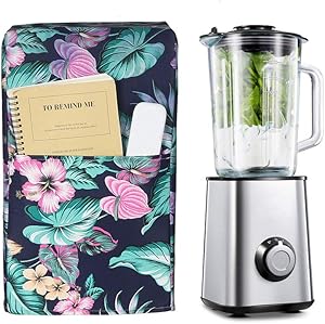 Kitchen Blender Covers, Quilted Polyester Cover Blender, Dust-proof Organizer Blender Cover Kitchen Mixer Protector Anti Fingerprint Mixer Covers. (Tropical Flower)