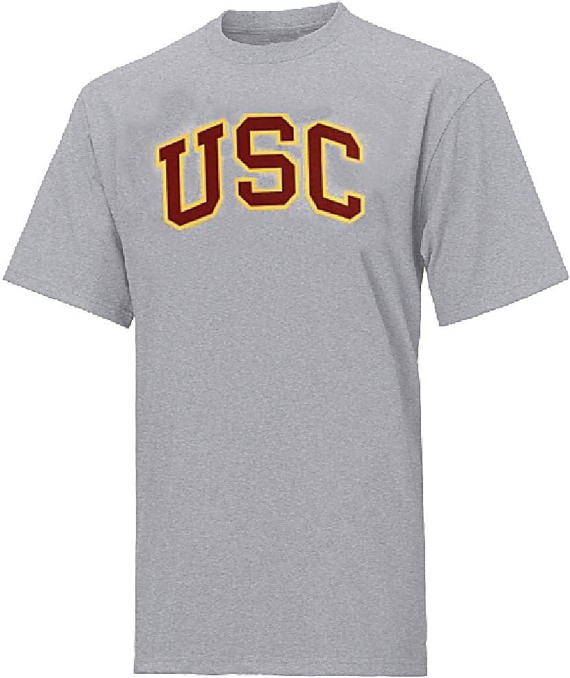 USC Trojans Athletic Grey Block Logo Short Sleeve T Shirt (Large)