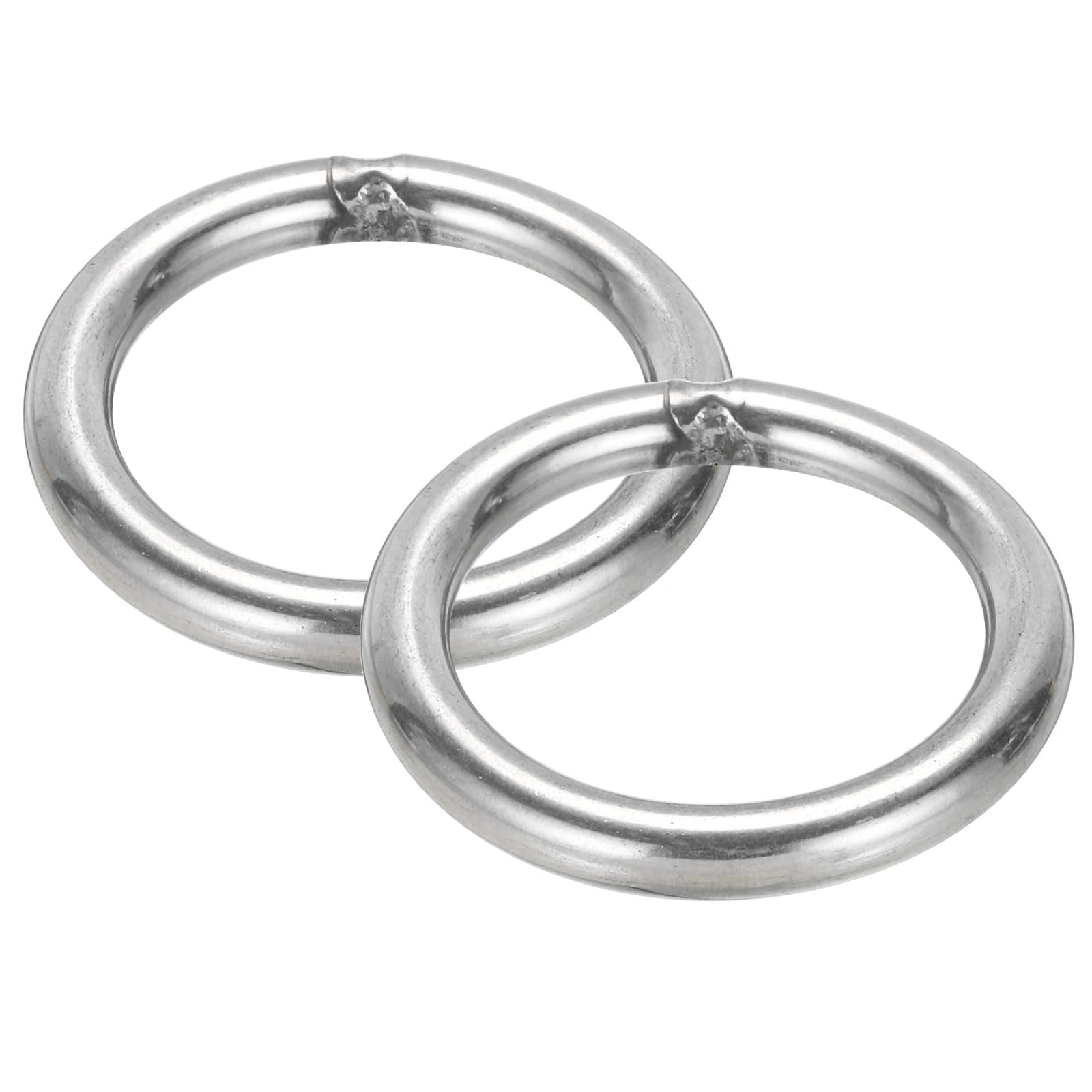PATIKIL 2.4" Metal O Rings, 2 Pcs 304 Stainless Steel O-Ring Heavy Smooth Round Rings for Macrame, DIY Craft, Hardware, Keychain, Belt, Dog Leash, 8mmx60mm