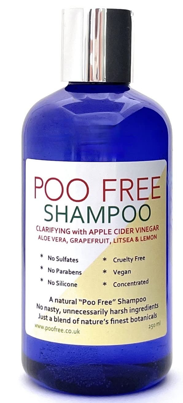 POO FREE Apple Cider Vinegar & Grapefruit Clarifying Shampoo (250ml) – pH 5.5 Scalp Balance – Anti-Residue Detox for Shine & Volume – 99% Natural Origin, Vegan & Sulphate-Free