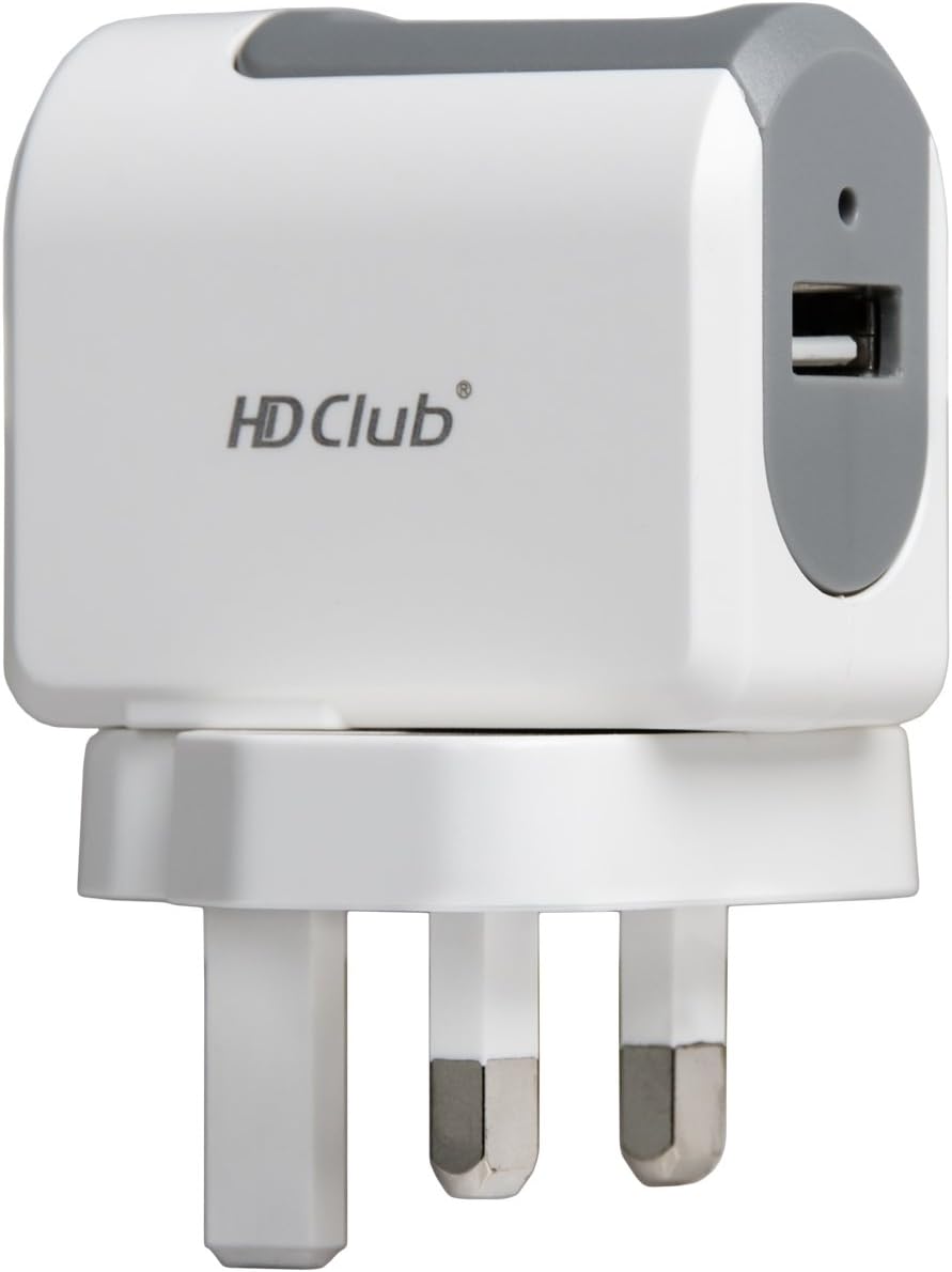 HDClub 1-Port USB Wall Charger 12W 2.4A Travel Adaptor AC Plug for Apple iPhone 6, 6 Plus, Samsung Galaxy S6, S7, iPad Air, HTC, LG, Nexus, and More