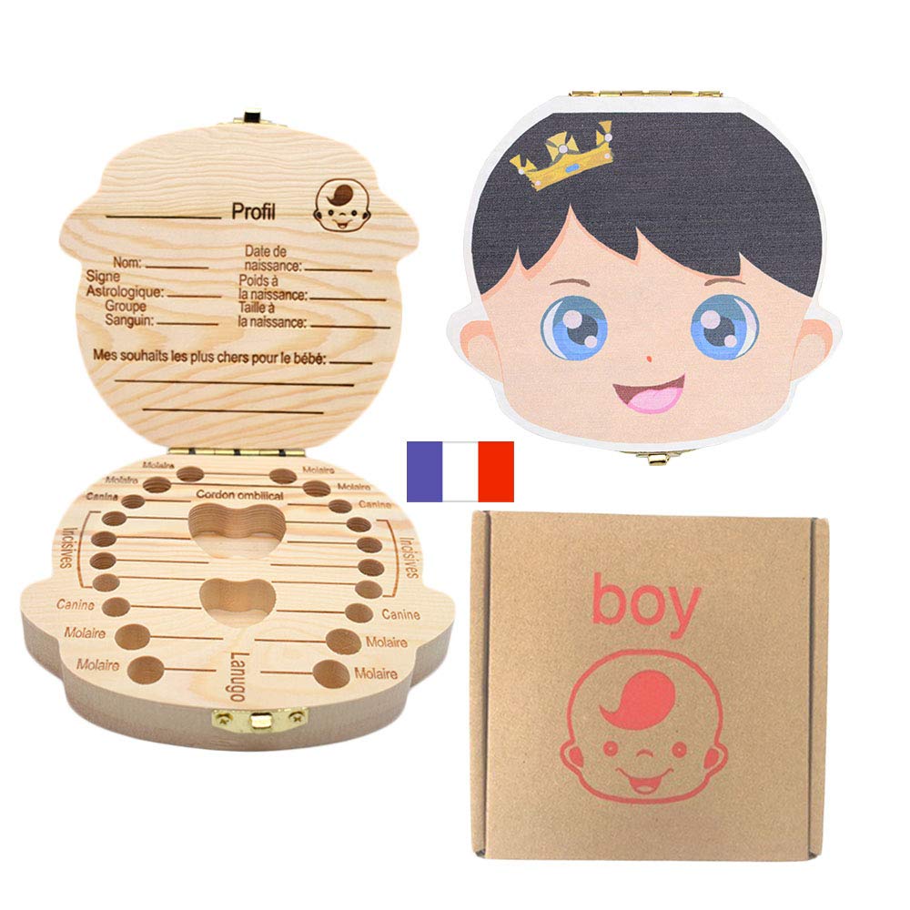 Creativee Kids Tooth Box, Baby Teeth Storage Box Save in Wooden Storage Box Custom Deciduous Keepsake Box