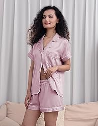 WJing Yi Jia 5Pcs Womens Soft Satin Pajama Set