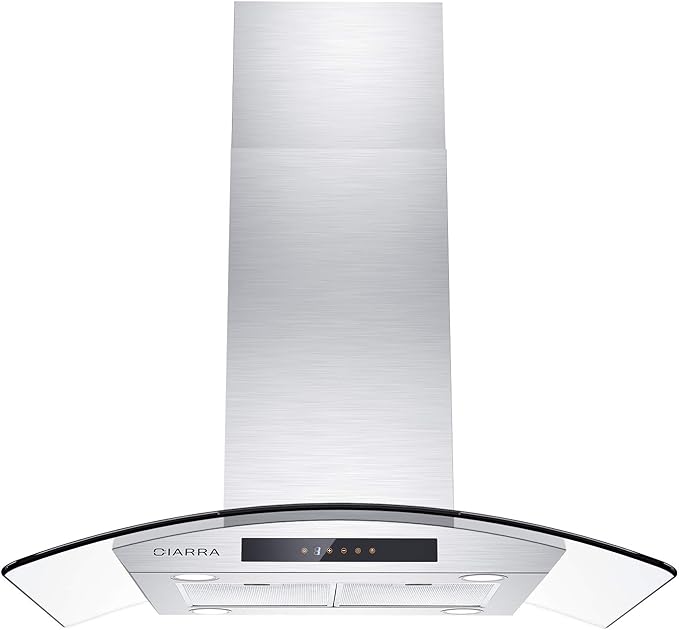 CIARRA CAS90803N Ceiling Mount Hood, 36 inch Island Range