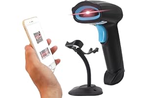 KILOGOGRAPH Bluetooth QR Code Scanner - Book Scanner for Personal Library Libib, 1D 2D Codes Scanners for Laptop Computer Mac iPhone Android, Wireless Bluetooth Bar Code Scanner (with Stand)