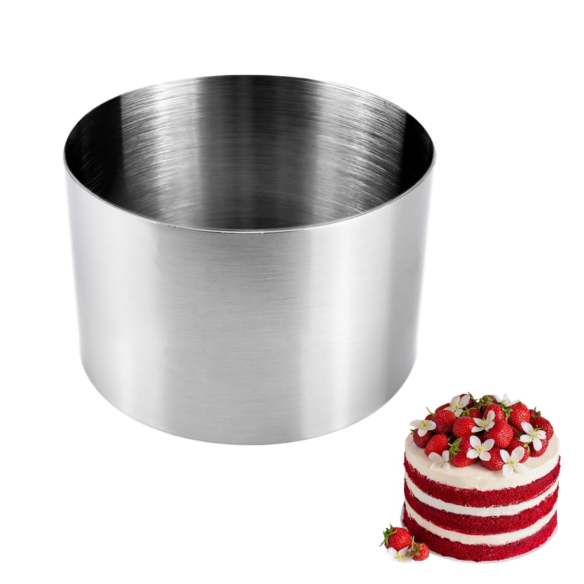 DOERDO Biscuit Cutter, Stainless Steel Dumpling Cutters Round Circle Cookie Mold for Biscuits, Fondant, Donuts, 3x3Inch