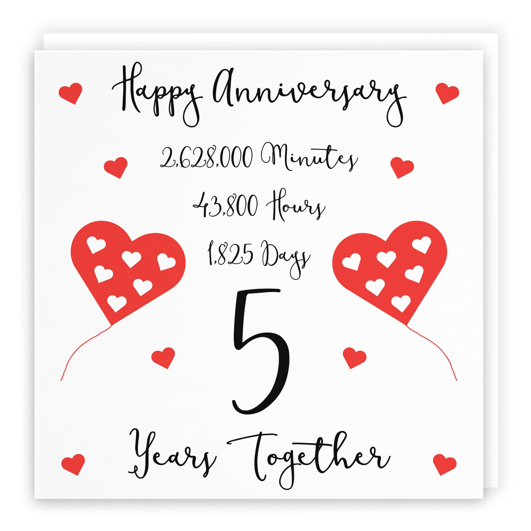 Hunts England - 5th Wedding Anniversary Card - 5 Years Together - Happy Anniversary - Timeless Collection - Cute Fun Card — image 1