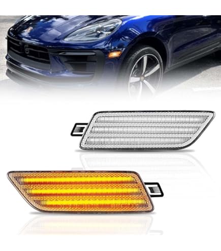 LED Side Marker Lights Assembly Smoked Lens For 2016-2023 Mazda MX-5 Miata ND Front Amber & Rear Red Fender Side Marker Lamp - 34