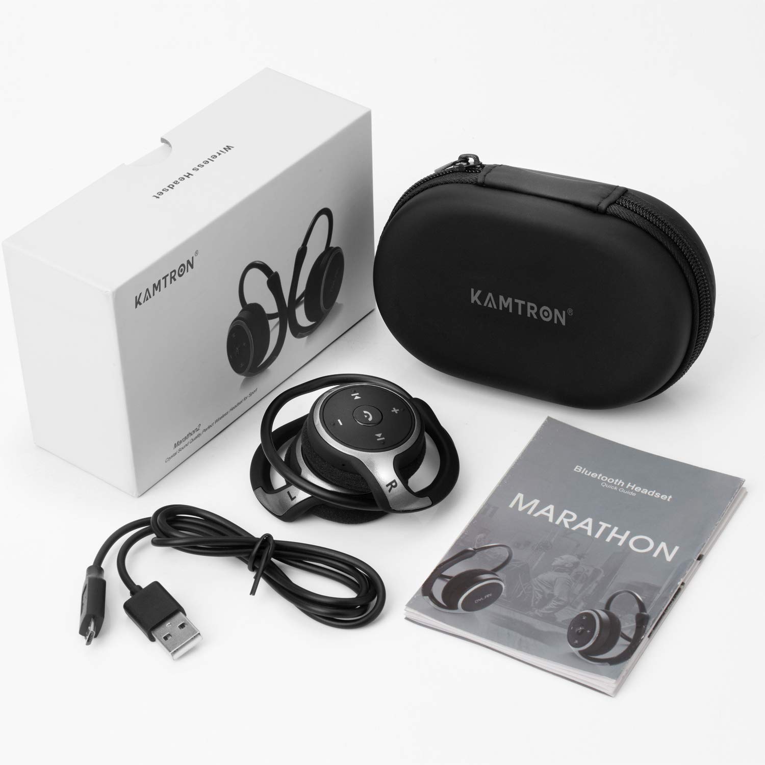 KAMTRON Bluetooth Running Headphones, Marathon2 Wireless Earphones with
