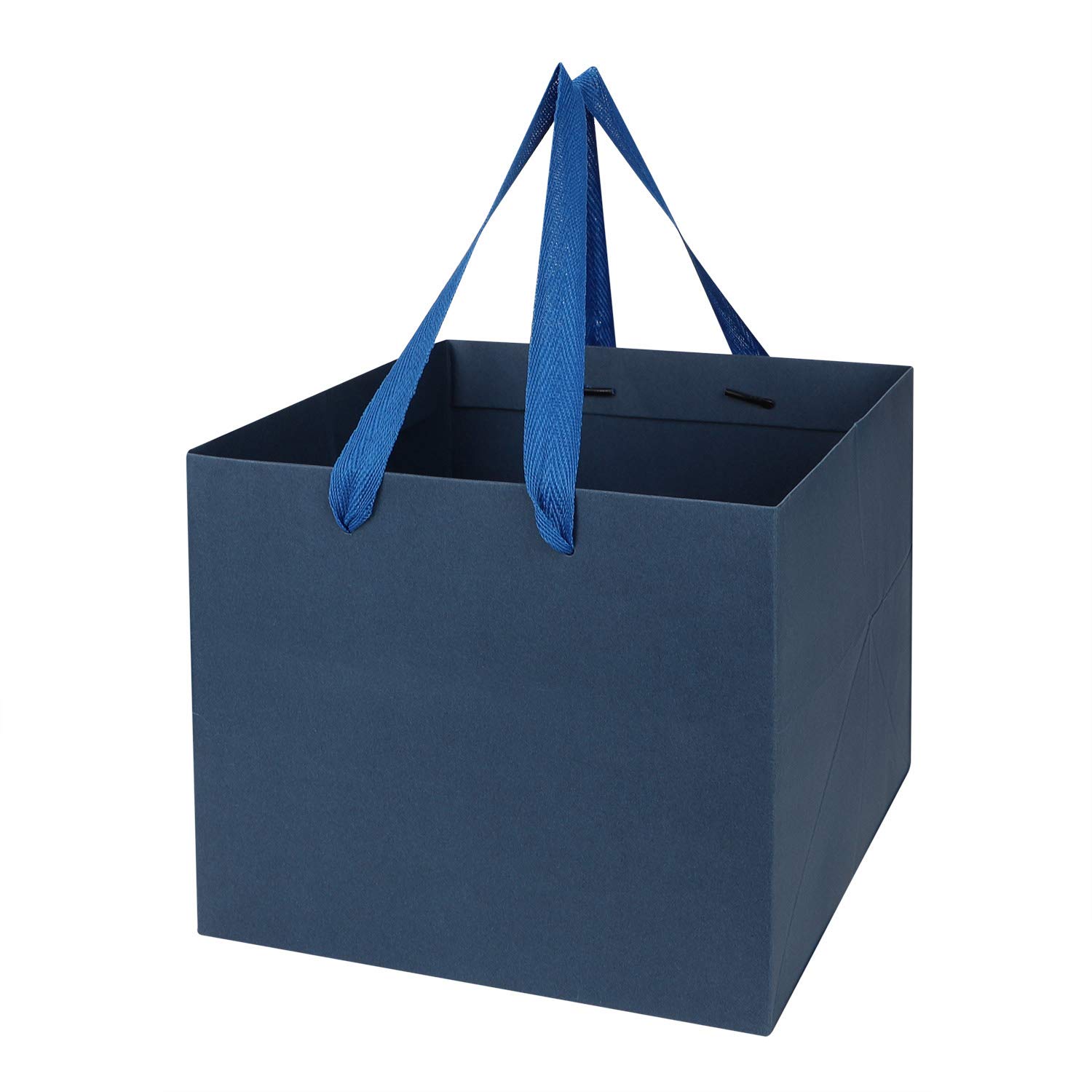 5 Pack Kraft Paper Gift Bags with Handle Large Paper Bags Birthday Party Bags Blue Gift Bags Paper Carrier Bags Reusable Paper Tote Bag Treat Bags for Birthday Wedding Tea Party Shopping Celebration