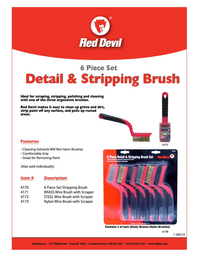 Red Devil 4170 3219 Wire Brush Set, Large