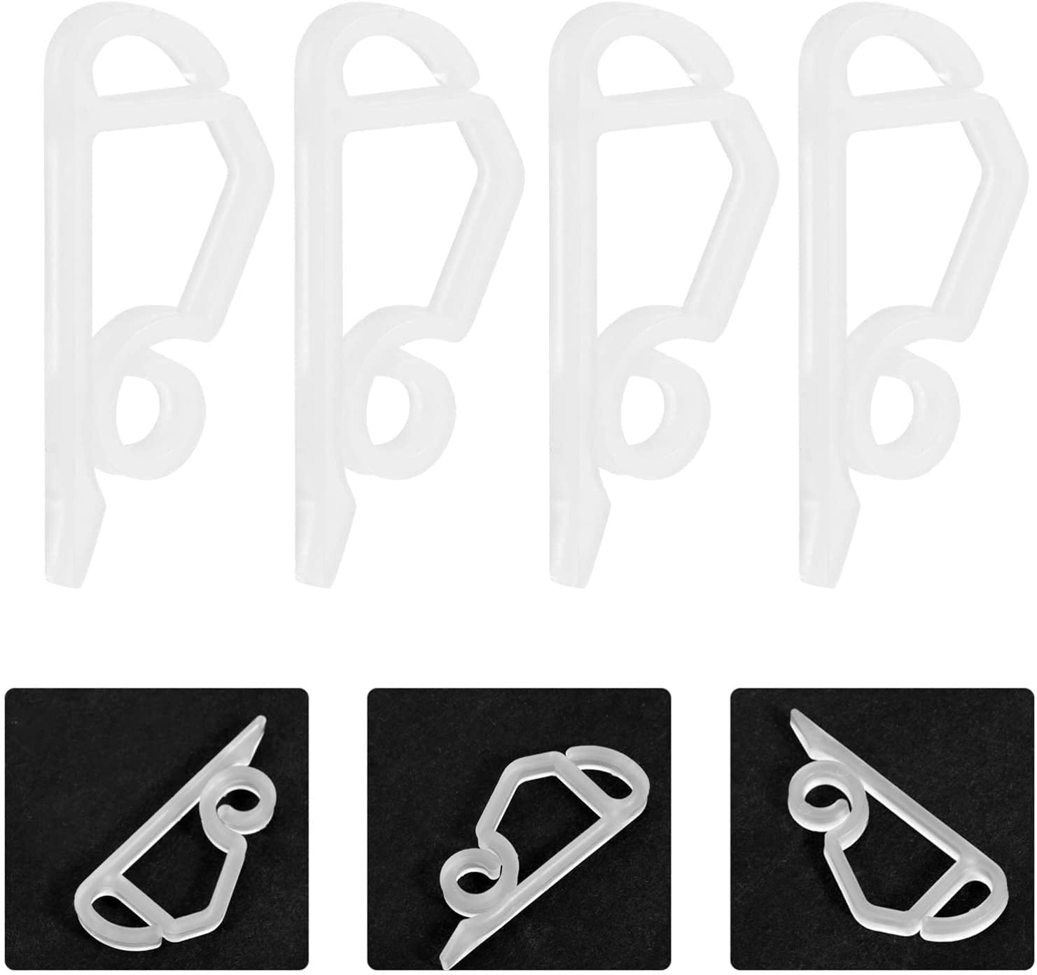 WEISI Starlife 60PCS Gutter Hooks for Outdoor Lights, Plastic Gutter Clips Hanging Hooks for Christmas Xmas String Icicle Lights (Translucent)