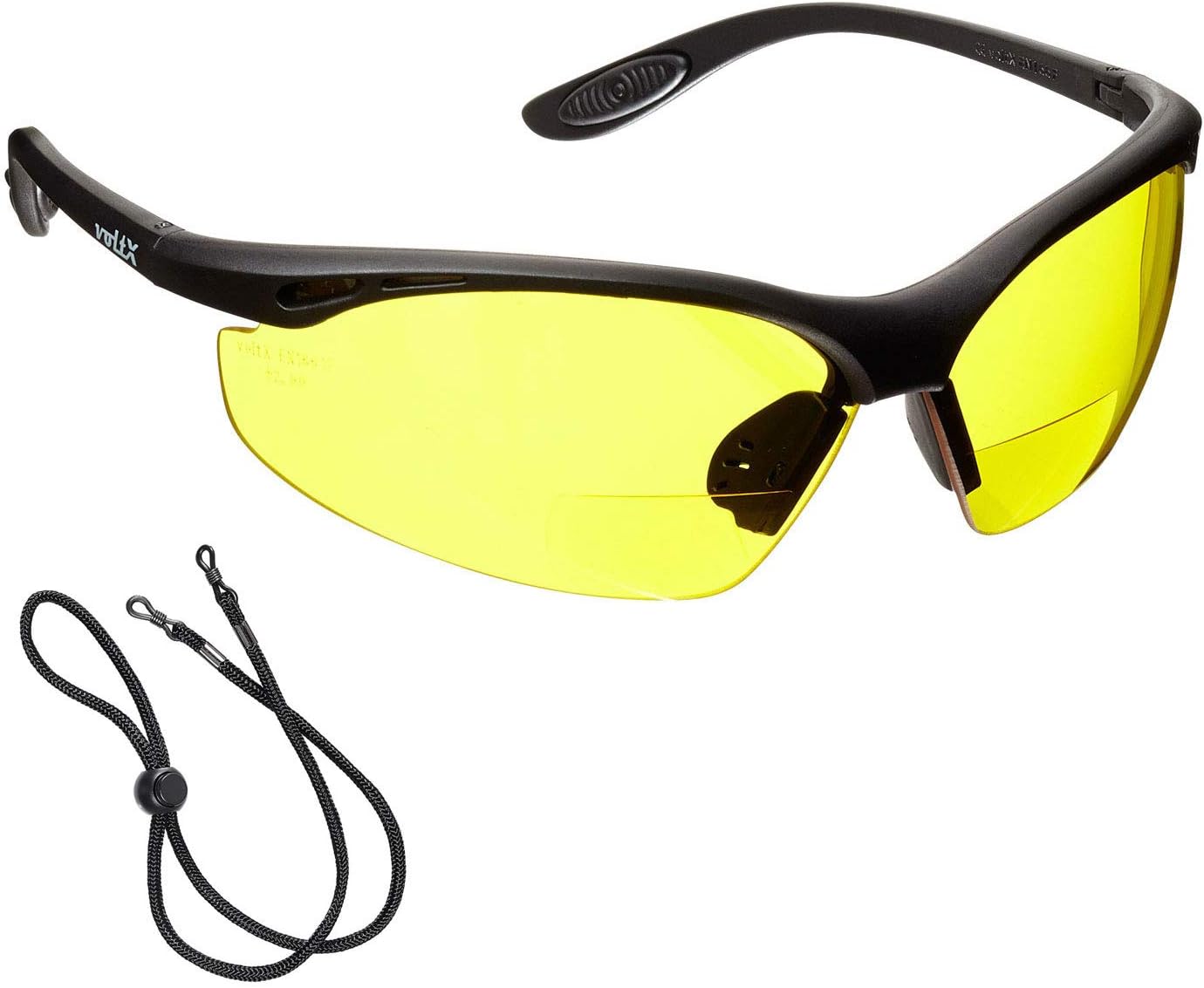 voltX 'CONSTRUCTOR' Bifocal Safety Glasses (Yellow +2.5 Dioptre) UKCA & CE EN166F certified, UV400 Anti-Fog Lens