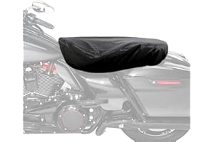 FOVPLUE Seat Rain Cover,Water-Resistant Two-Up Seat Bra Fits Seats up to 32" L x 17" W,Universal for Harley Touring CVO Electra Glide Street Glide Road Glide Road King,Dyna,Softail,Sportster,Indian