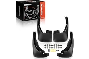 A-Premium Set of 4PCS Mud Flaps Splash Guards Mudguards Mudflaps with Hardware Accessories Compatible with Nissan Frontier 2005-2022 Pickup, Black Color, Front and Rear (Driver & Passenger Sides)