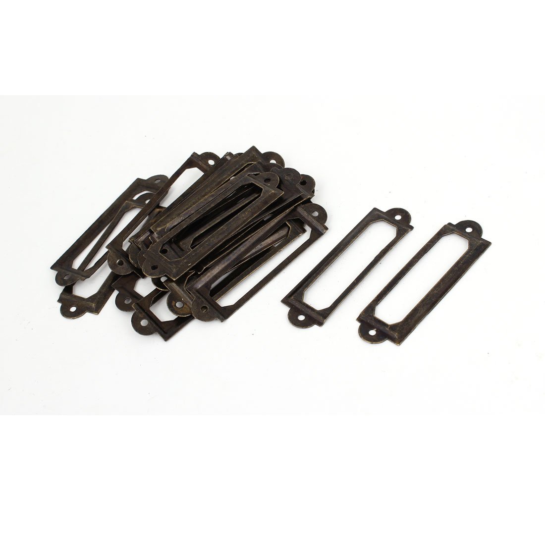 sourcing map Office Library 60x17mm File Drawer Tag Label Holder Bronze Tone 20 Pcs