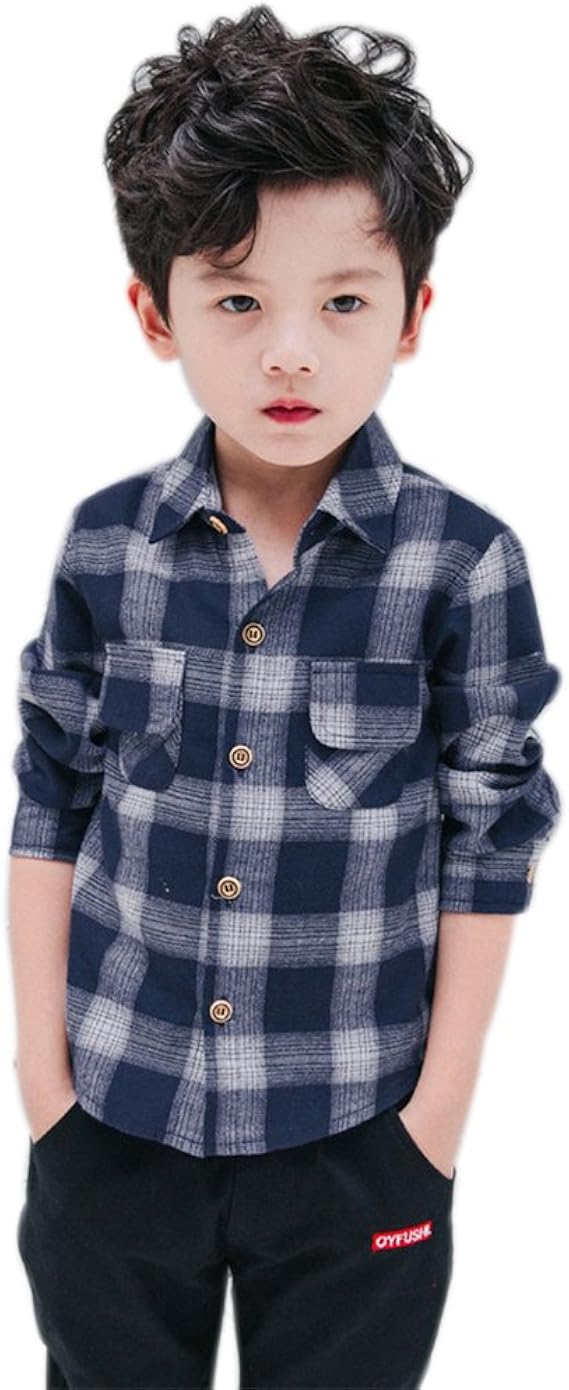 Amazon Niceyy 子供服 男の子 ワイシャツ チェック柄 シャツ ボーイズ チェックシャツ キッズシャツ Yシャツ 長袖 子供用 ジュニア 韓国 可愛い カジュアル 入学式 通学 発表会 七五三 プレゼント 秋 冬 1 130 140 140cm シャツ 通販