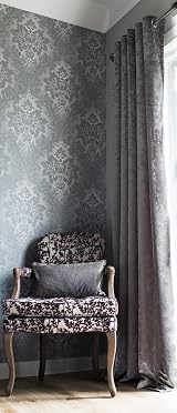 John Aird Crushed Velvet Eyelet Curtains Silver 46 Wide x 54 Drop view 3
