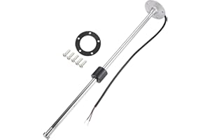 Motoforti Universal Marine Fuel Sending Unit Float Replacement Fuel Gauge Gas Tank Diesel Water Level Sender Unit Sensor, 19" 480mm, Anti-Corrosion, Stainless Steel, Silver Tone