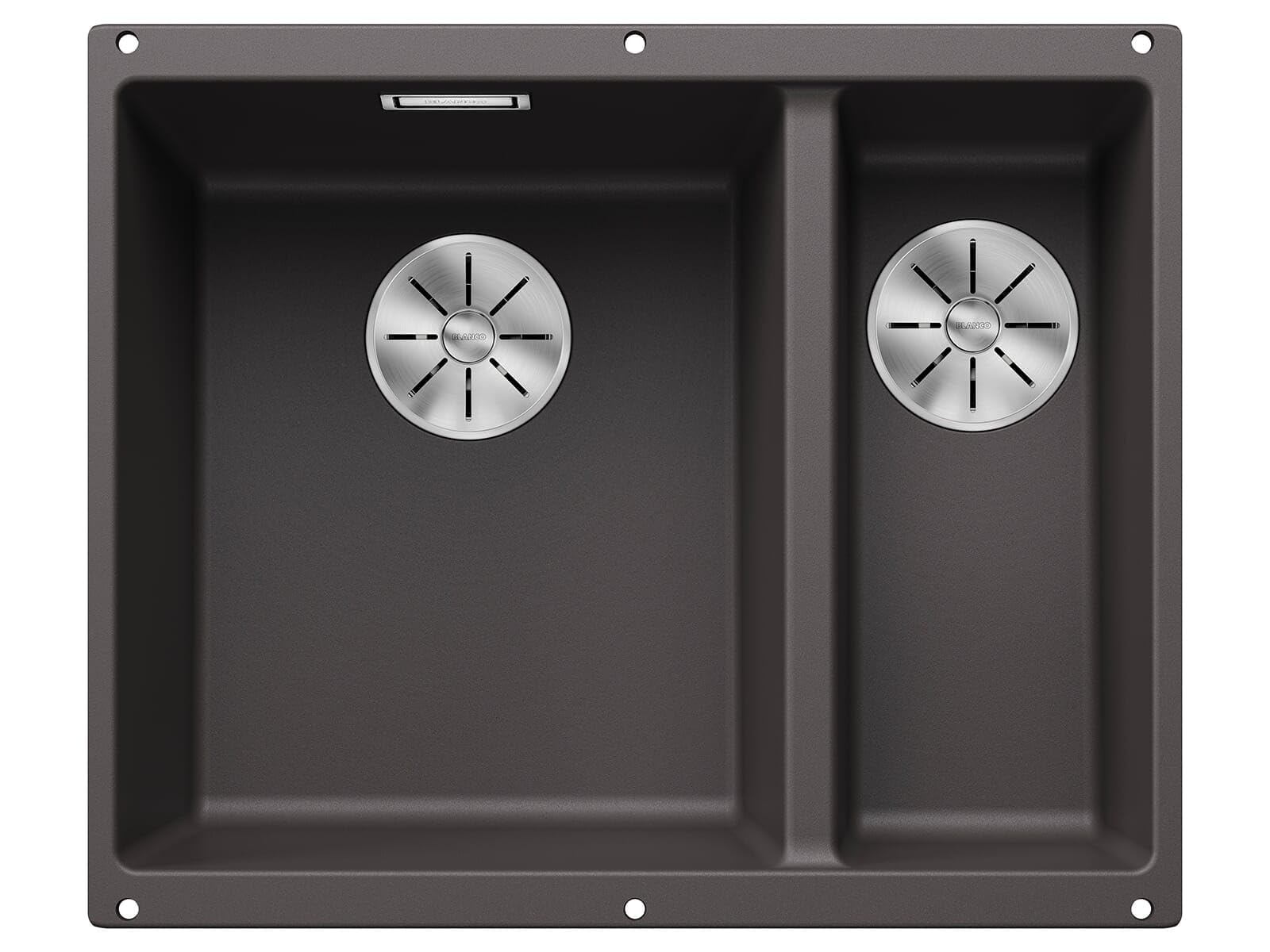 BLANCO SUBLINE 340/160-U – Undermount Double Bowl Kitchen Sink for 60 cm Wide Base Units – Made of SILGRANIT – Grey – 523549