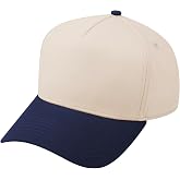 TOPTIE 5 Panel Trucker Hat Snapback Adjustable Cotton Sun Cap for Men | Cotton, 5 Panel, Snapback, Adjustable 22-23.75 in, Sun Protection, Unisex, Breathable Eyelets, Daily Wear