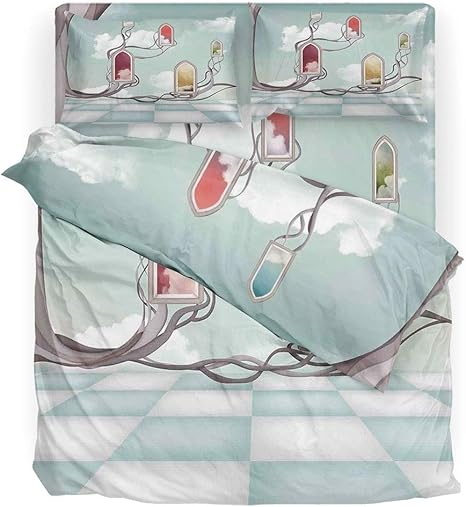 Amazon マゼンタ インテリア フル寝具セット コンピュータ アート スタイル タイル モザイク 正方形 複雑 ピクセルパーティ ミックス アート コンセプト プリント 寝具4点セット パープル ホワイト Tin Fjsjt T 寝具カバー シーツ オンライン通販