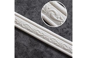 ALLOYSEED 90"x 1.6" Self Adhesive Flexible Foam Molding Trim, Diamond Painting Frame Edge Decoration, 3D Sticky Decorative Wall Waist Lines Wallpaper Border for Home, Office, Hotel DIY Decoration (White)