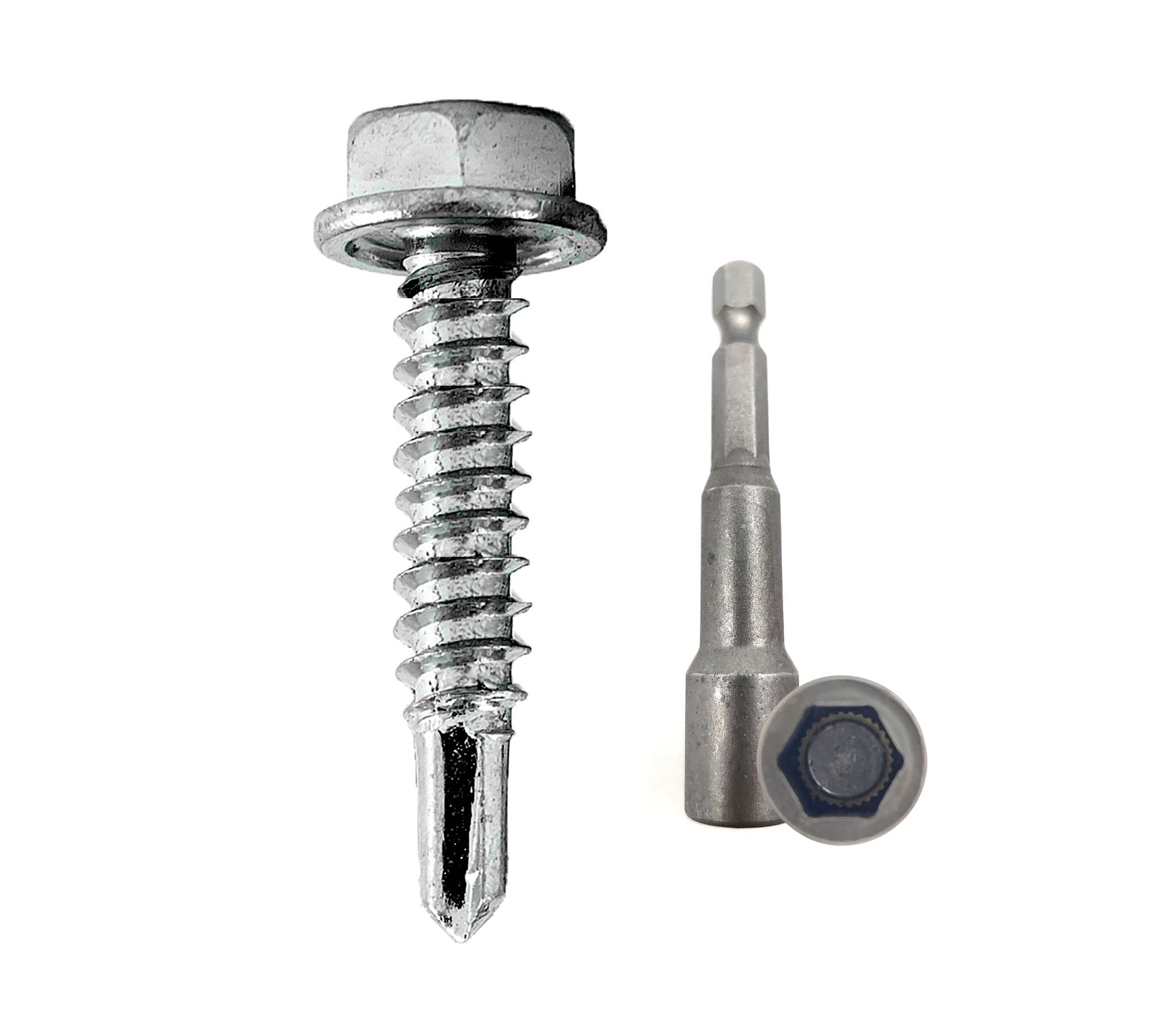 DOJA Barcelona Self tapping screws with Hex Socket, metal self drilling screws, Hex head drilling, tapping with Socket, metal, head 6.3x25mm without Washer Pack 100 + 1 M10 Torx for Corrugated Roof... — image 1