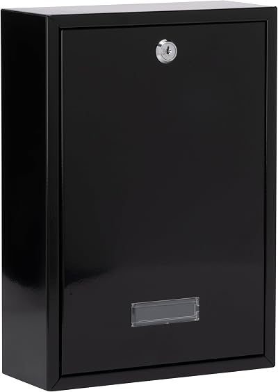 Burg-Wachter MB11BK Galvanised Steel Gate Wall Mount Post Box Black