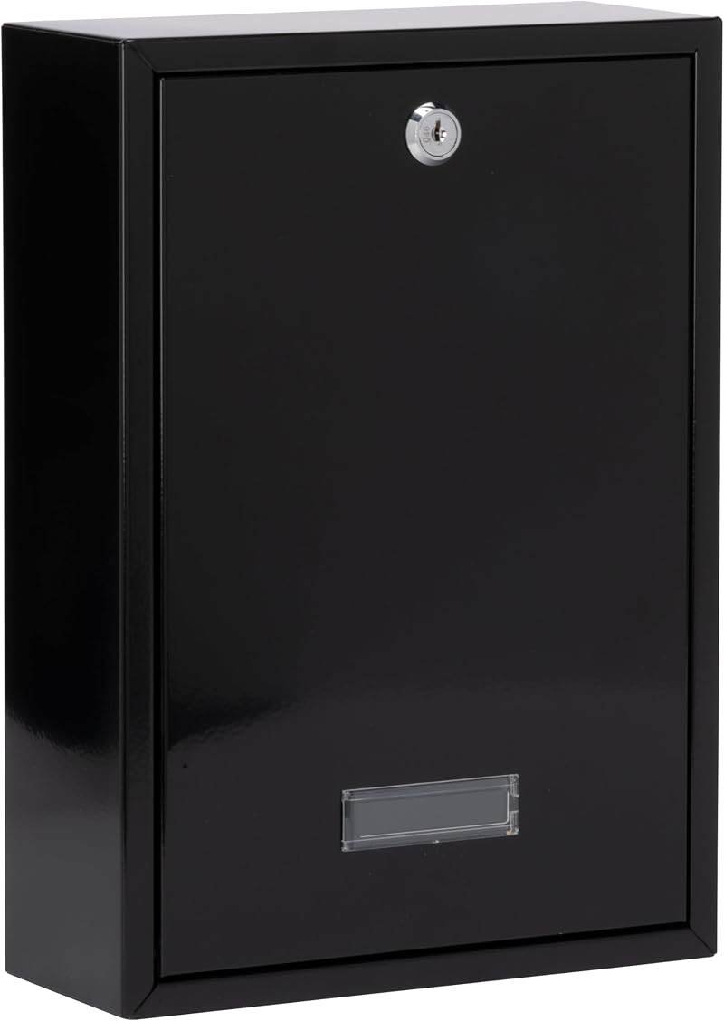 Burg-Wachter MB11BK Galvanised Steel Gate Wall Mount Post Box Black