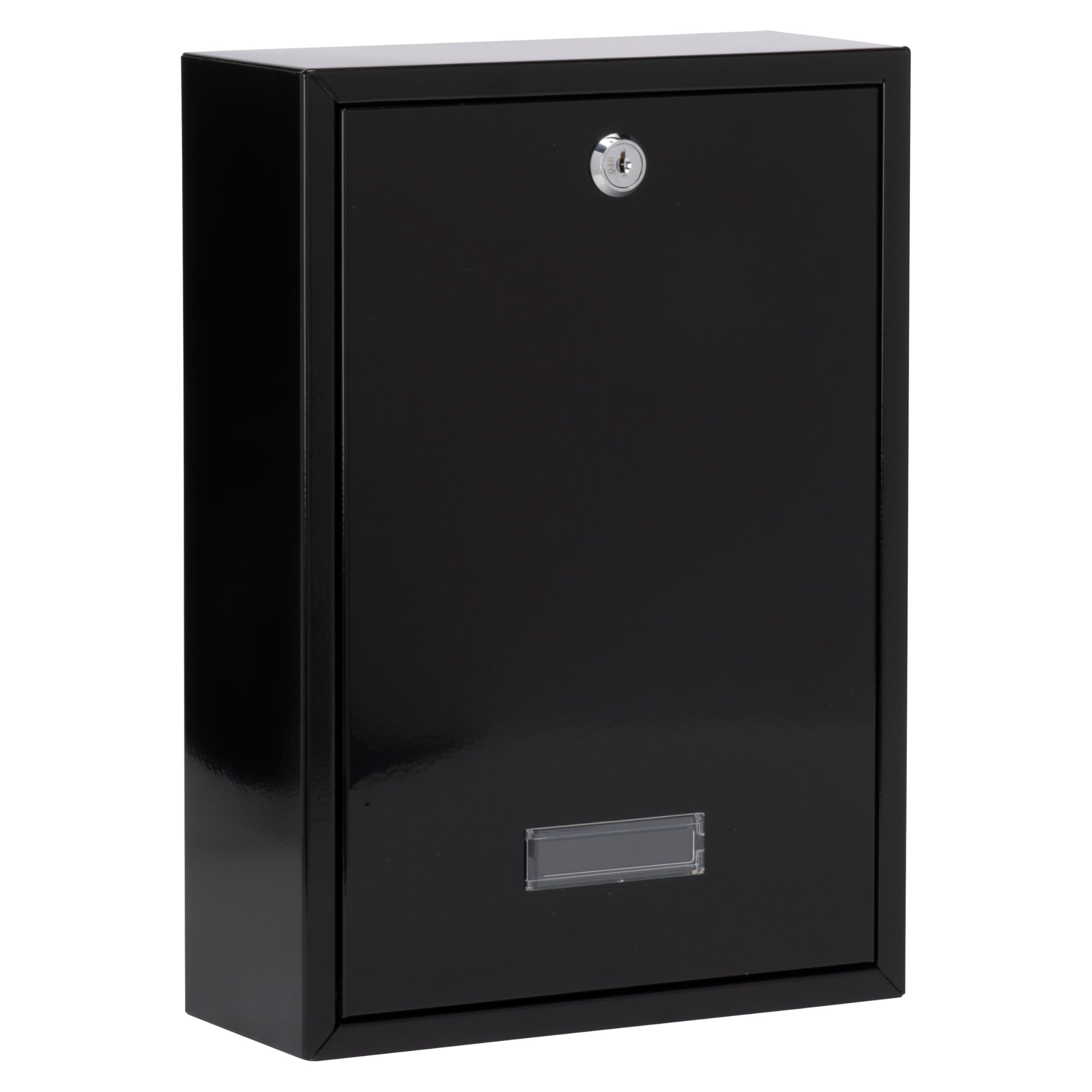 Burg-Wachter MB11BK Forth Rear Access Gate & Wall Mounted Galvanised Steel Lockable Weatherproof Post Box - Black - 25x35x10cm