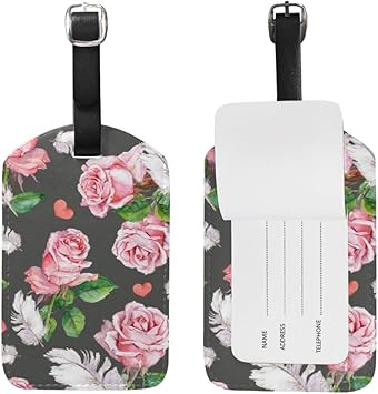 flower luggage tag