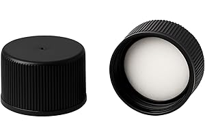 Aura Variety Black Screw Caps 24-414 for Woozy Bottles Hot Sauce - Food Grade Foam Liner (36)