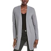 EILEEN FISHER Womens Petite Linen-Blend Long Cardigan, Gray, PP