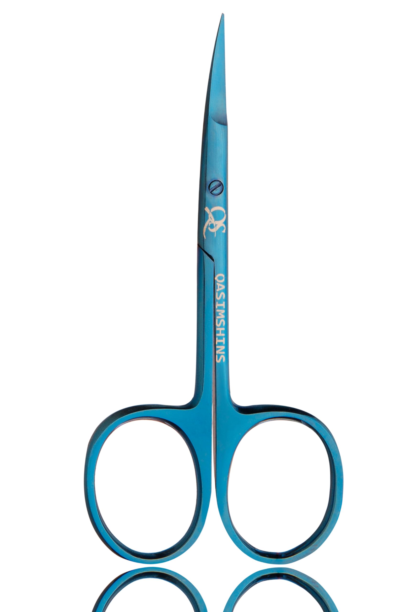 Professional Cuticle Scissors with Curved Tip, Stainless Steel Cuticle Scissors Extra Fine, Super Sharp Pointed Beauty,Trimming for Manicure & Pedicure Cuticles, Nail & Eyebrows (Blue)