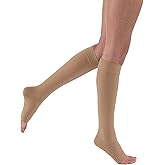 JOBST Relief Knee High Graduated Compression Socks, 20-30 mmHg - Comfortable Unisex Design - Open Toe, Beige, X-Large Full Calf