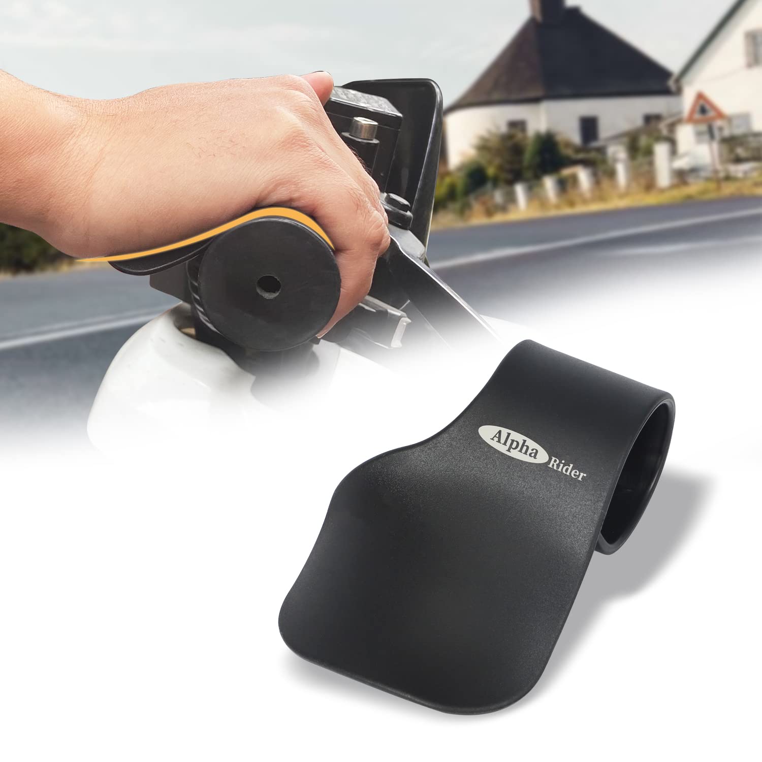 Alpha Rider Universal 22MM Black Throttle Mounted Motorcycle Cruise Assist Oil Control Thumb Rest Riding Aid Motorcycle Accessory