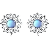 Rainbow Moonstone Studs Earrings, 925 Sterling Silver, Oval Moonstone Studs Earrings, Gemstone Studs, Blue Flash Moonstone, For Women jewelry gifts