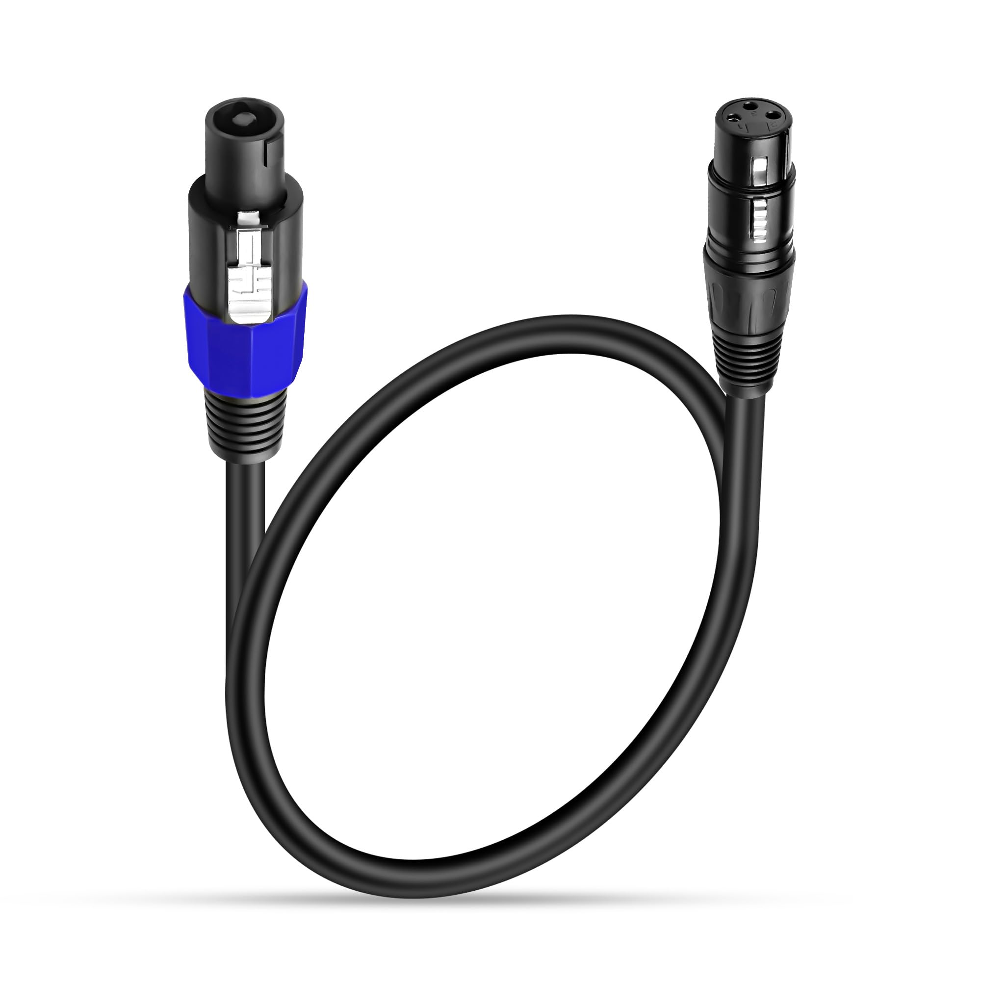 XMSJSIY Speakon to XLR Audio Cable - Male to Female 3-Pin With Twist Lock for DJ PA Stage Speaker - 0.5m/1.6ft