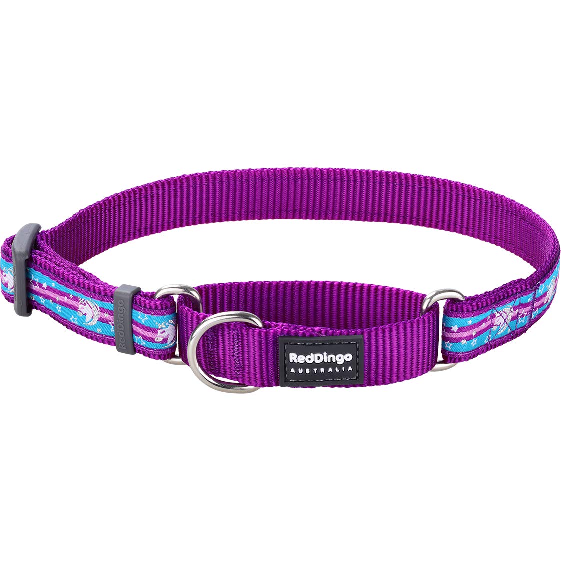Red Dingo Unicorn Martingale Dog Collar (25mm x 41-62cm), L