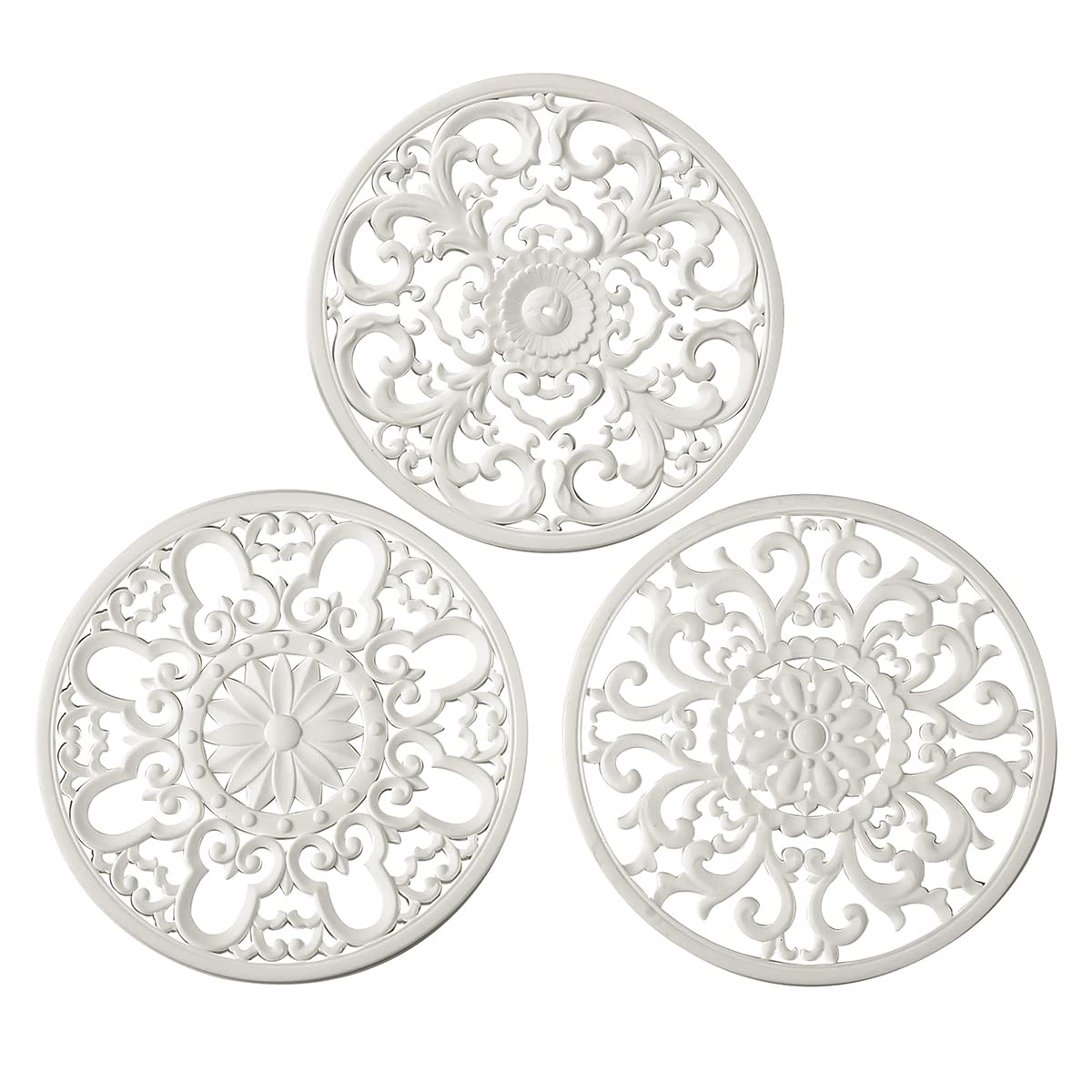 Extra Thick Silicone Trivet Mat for Hot Dishes, Hot Pots and Pans, Pot Holder, Hot Pad to Portect Your Table and Countertop, Kitchen Decor and Accessories,White, Set of 3