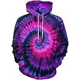 BarbedRose Mens Tie Dye Hoodies Unisex Rainbow Graphic Art Pullover Hoodie Sweatshirt