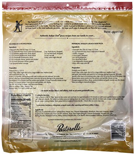 Pastorelli Ultra Thin and Crispy Pizza Crusts, 3 Count (Pack of 10)